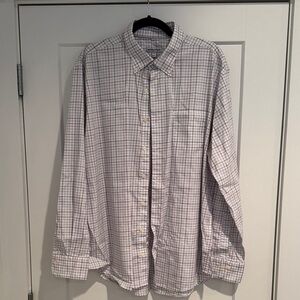 Peter Millar Men's Plaid Button Down Shirt - White and Red